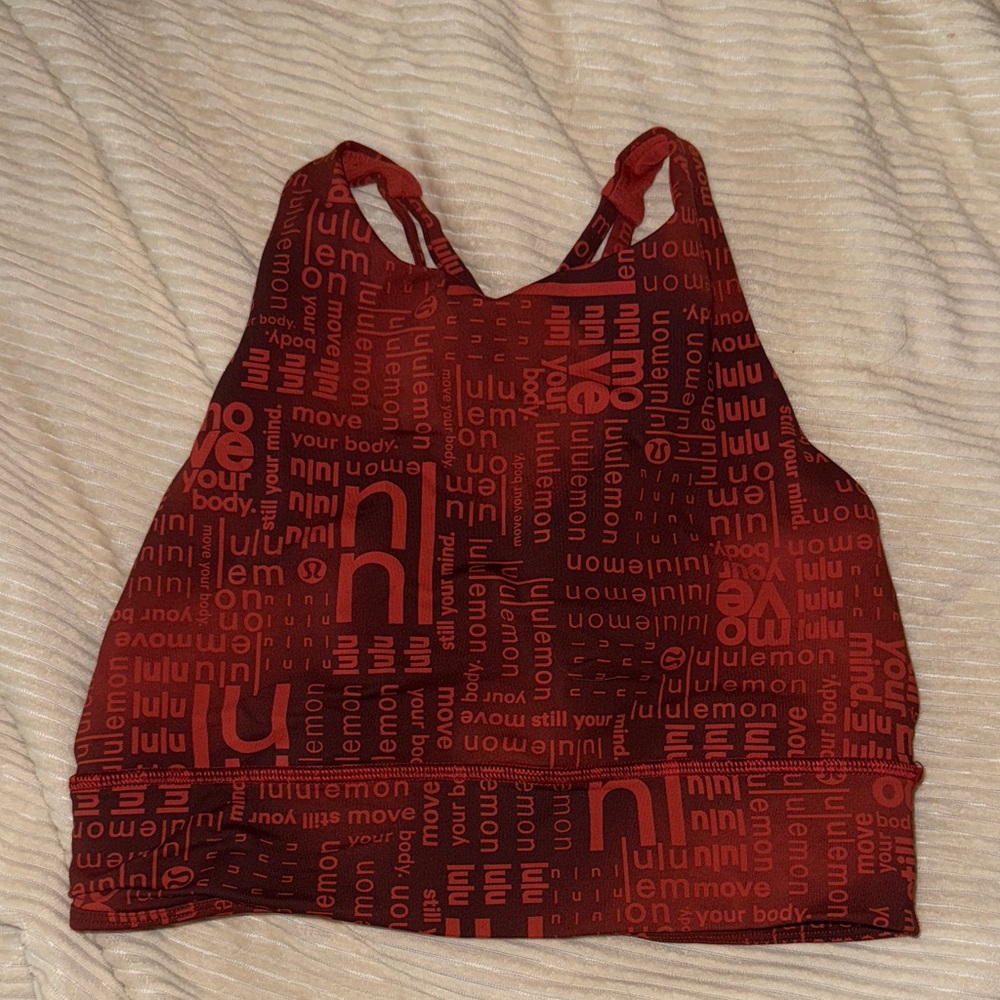 Lululemon Athletica Red Textured Sports Bra